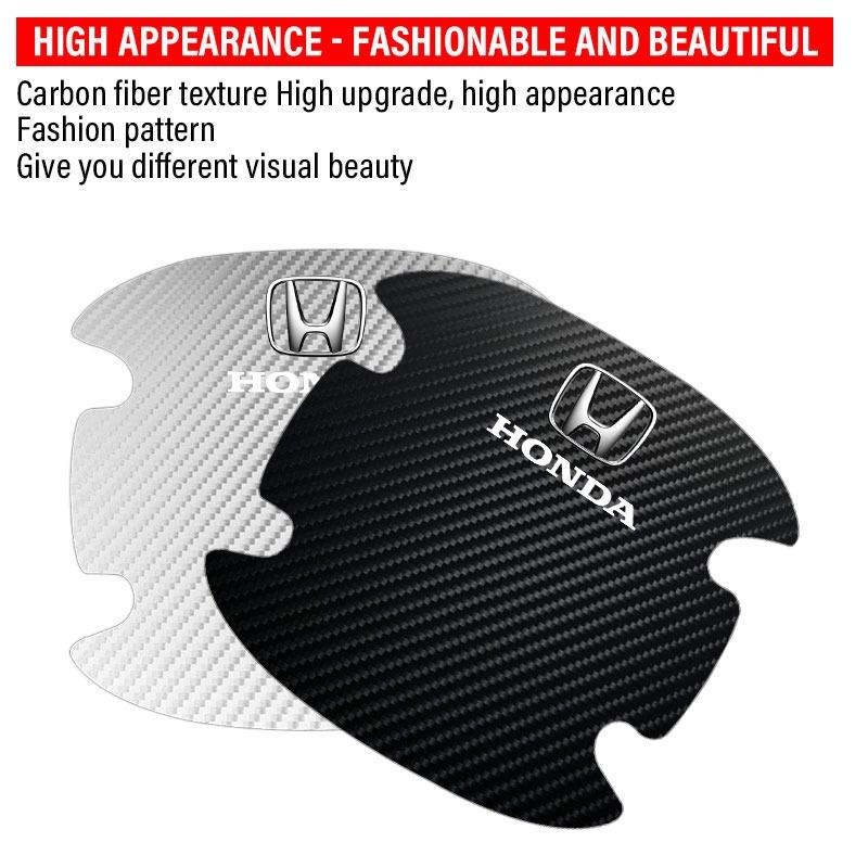 4P/Set Car Door Handle Anti-scratch Sticker Carbon Fibre for Honda Civic Fit Jazz Accord Pilot Passport Stepwgn CRV BRV HRV Vezel