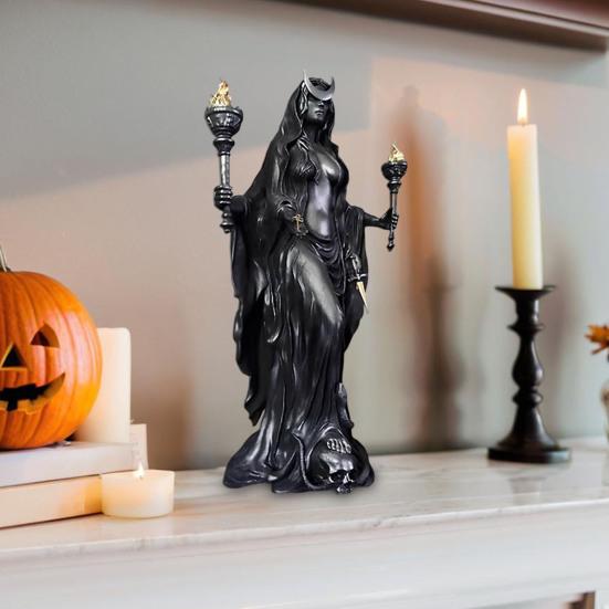 Hekate Niktipolos Statue Magic Greek Goddess Witch Figurine Lightbringer or Morning Star Resin Sculpture for Home Decor