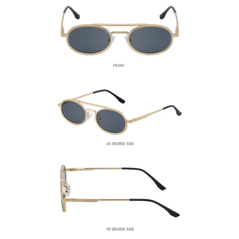 Retro Oval Frame Sunglasses Woman Round Retro Sun Glasses for Male Metal Small Frame Mirror Eyewear Lentes De Sol Mujer