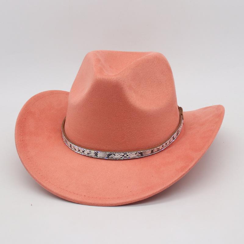 White Leather Textured Tibetan Woolen Hat Men'S And Women'S Wide-Brimmed American Top Hat Western Cowboy Hat Jackson Jazz Hat