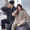 Couple Pajamas Women'S Coral Fleece Winter Thickened Fleece Cardigan Autumn And Winter Flannel Men'S Loungewear Set
