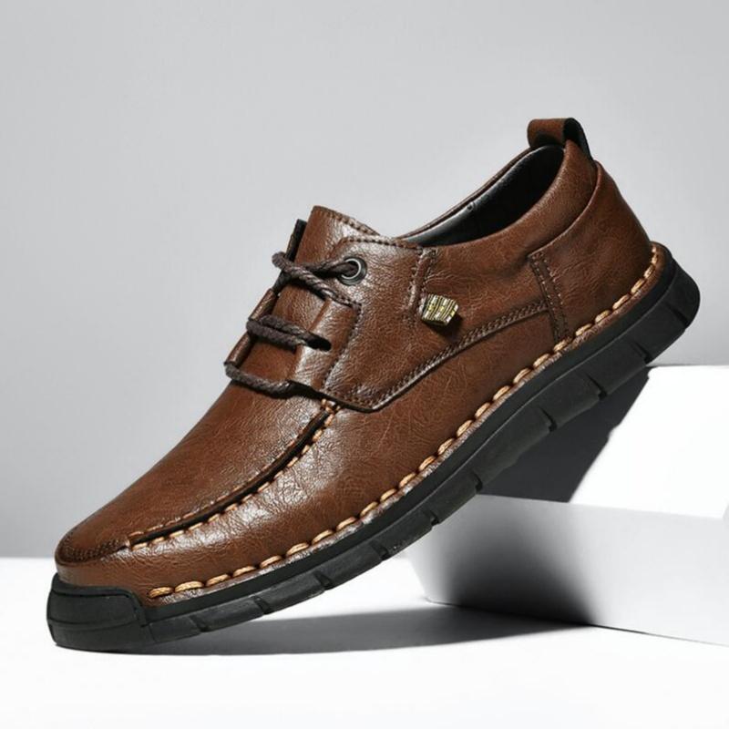 Autumn Men Casual Shoes Handmade Leather Loafers Comfortable Men's Shoes Quality Split Leather Flat Moccasins Men Sneakers
