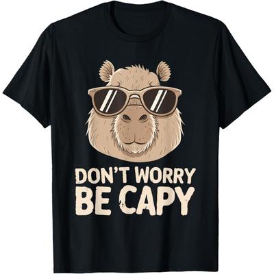Dont Worry Be Capy Lover Capybara Retro Men Women Boys Kids T-Shirt