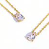 Fashion Waterproof Jewelry 18K Gold PVD Dainty Waterdrop Oval 5A Zirconia Zircon CZ Pendant Minimalist Stainless Steel Necklace