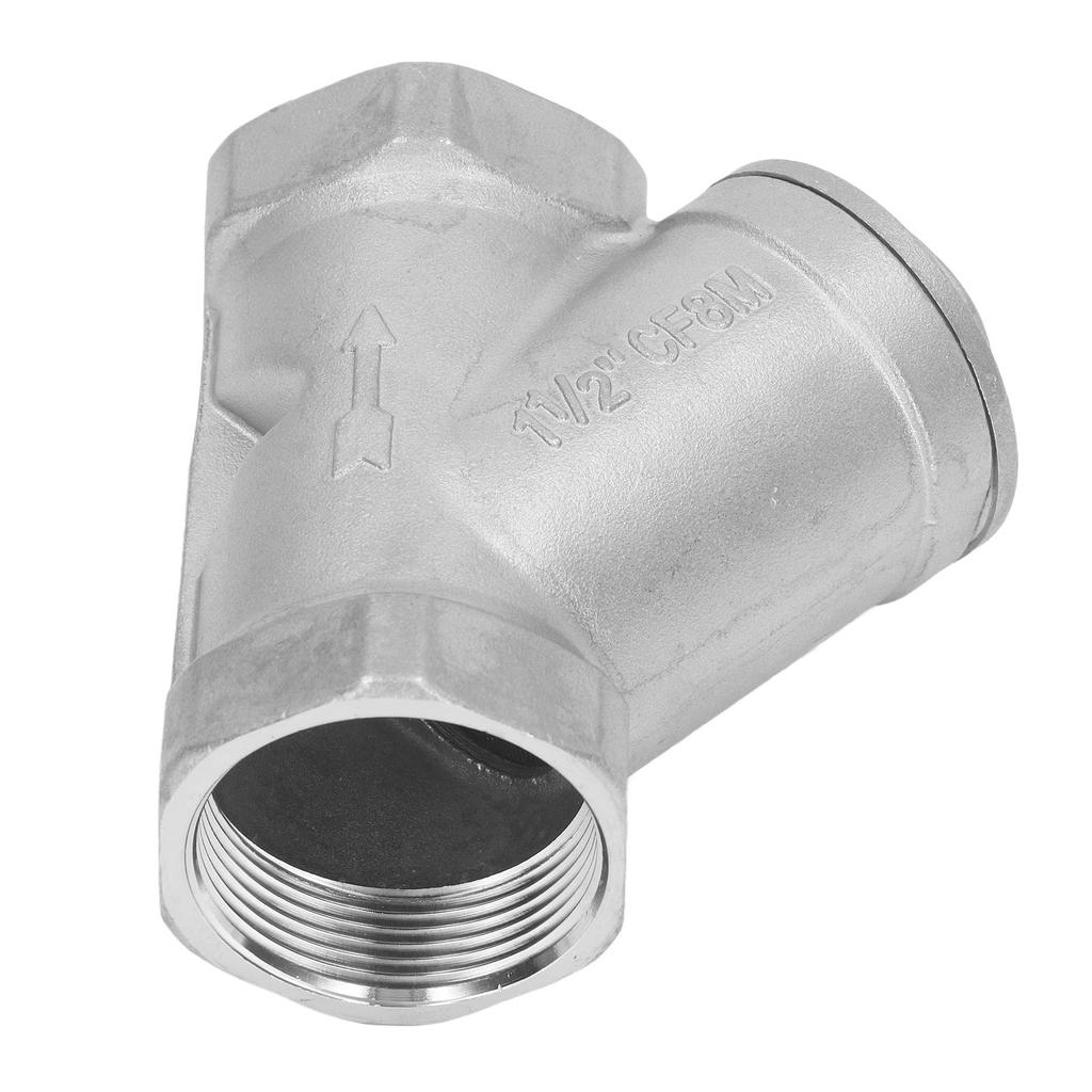 Y Strainer 1 12in Corrosion Resistant 304 Stainless Steel Y Type for Water Oil Gas Thread Pipe