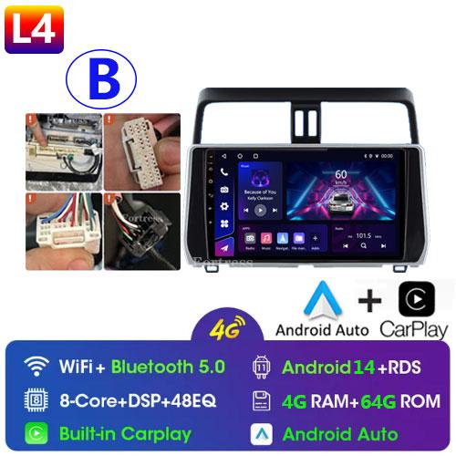For Toyota Land Cruiser Prado 150 2018 2019 - 2022 Carplay 360 Camera Auto Android 13Car Radio Multimedia Player GPS Stereo Wifi