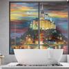 European Style Retro Privacy Windows Film Landscape Oil Painting Colorful Stained Glass Stickers Static Cling Glass Film