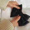 Cameo Satin Wide Ribbon Barrette [Black]