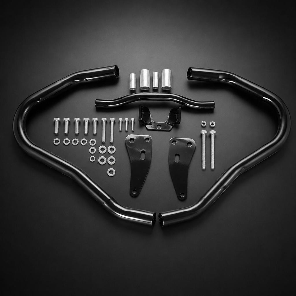 German Motorcycle Brand Model 18 Engine Impact Bar Glossy Black Front