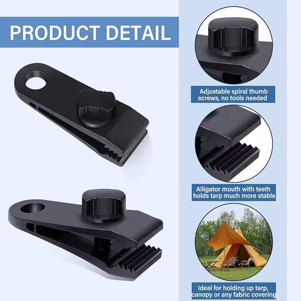 5/10Pcs Camping Tarp Clips Outdoor Clamp Canvas Heavy Duty Lock Grip Tent Fasteners Clips Pool Awning Bungee Cord Car Tighten