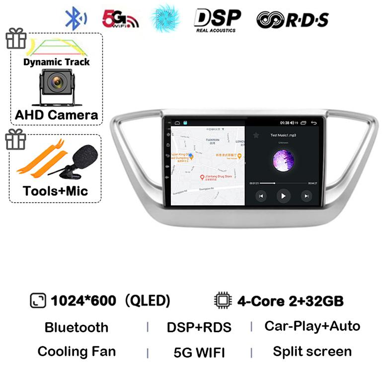 

Android 14 Carplay WIFI+4G автомобильное радио для Hyundai Solaris 2 Verna 2016-2020 мультимедийный видео навигационный плеер Auto Autoraido GPS
