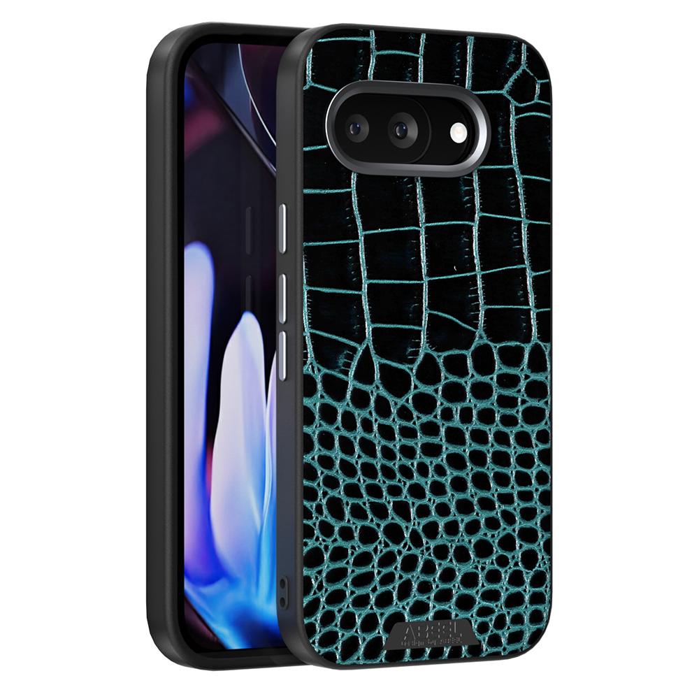 

ABEEL For Google Pixel 9a Case Compatible with MagSafe Crocodile Texture Micro-Embossing Back Cover Green
