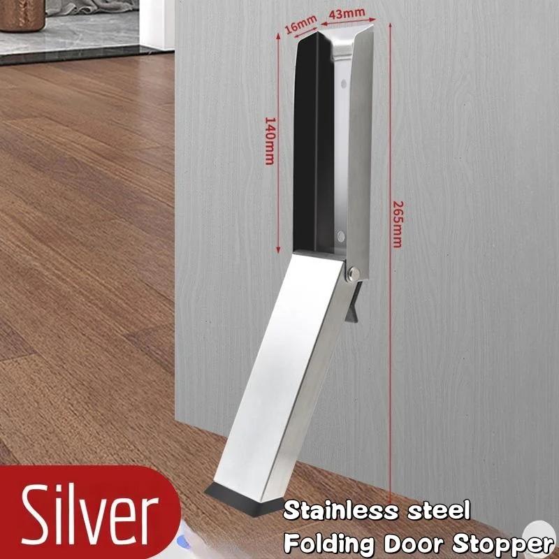 2025 New Safety Door Stopper Metal Gate Blocker Windproof Gate Blocker Anti-collision Door Gap Blocker Mute Folding Door Blocker