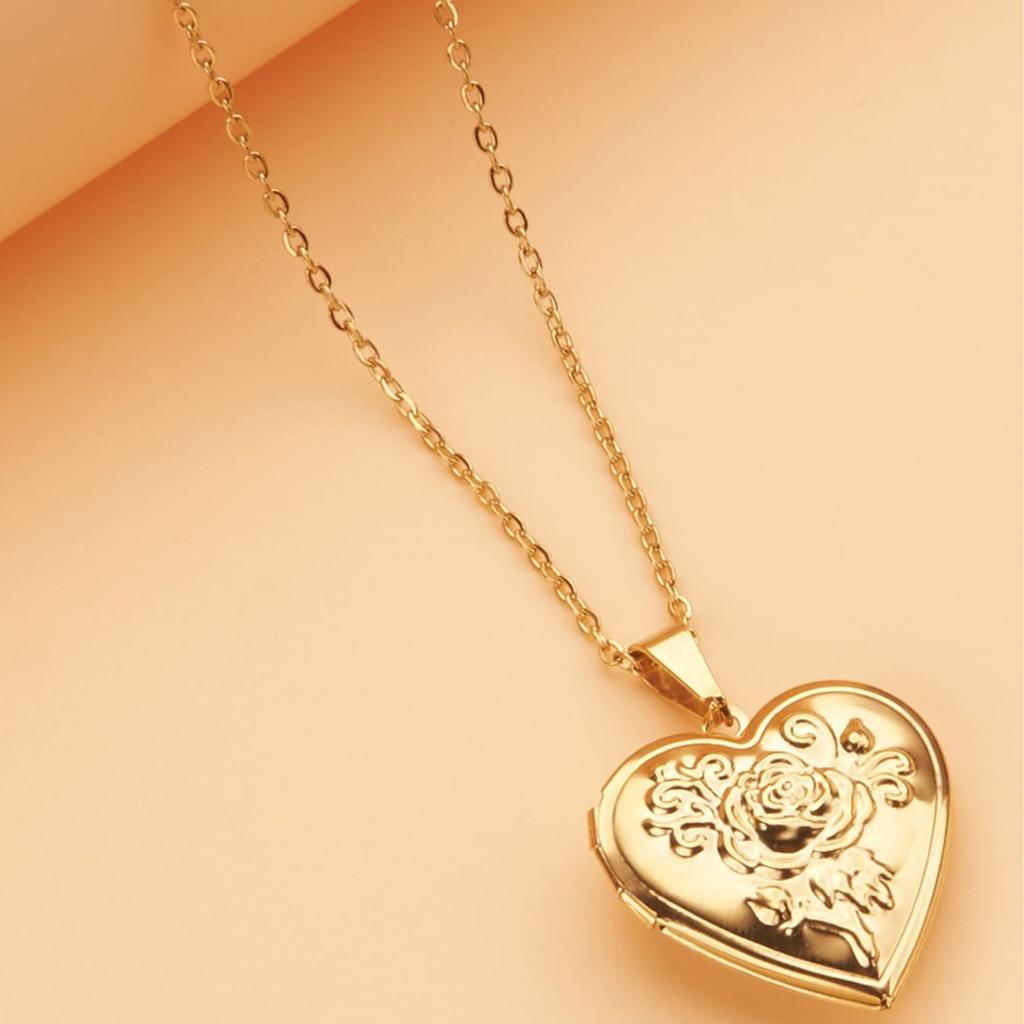 Openable Rose Photo Frame Photo Box Pendant Necklace