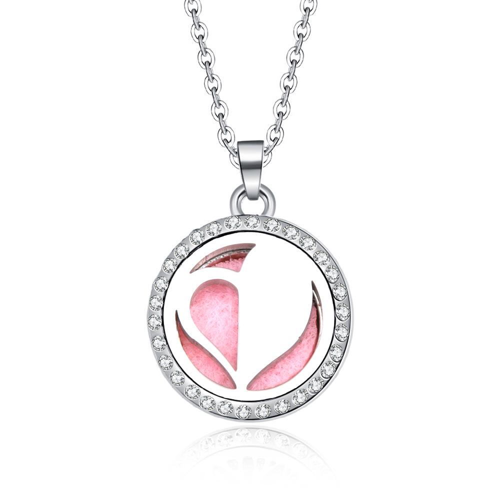 In-Stock Aromatherapy Hollow Diamond Pendant Necklace