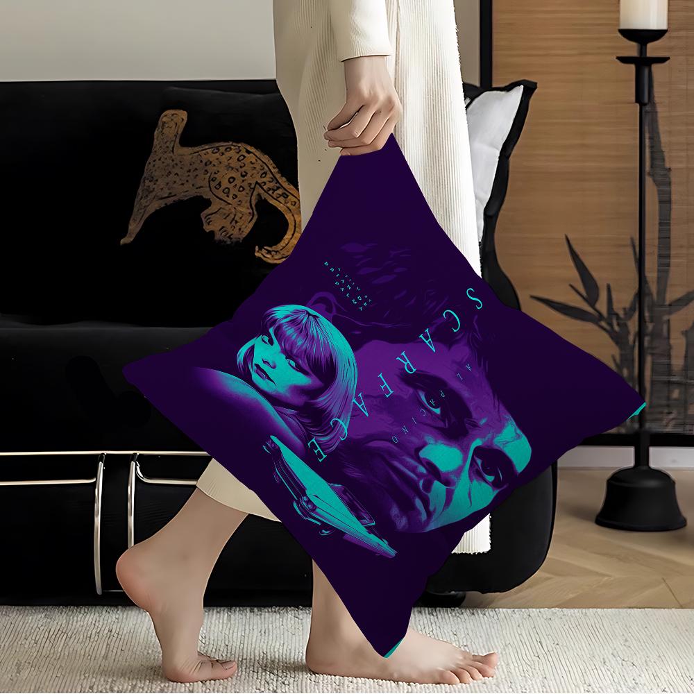 S-Scarface Movie Pillowcase Toon Gift Cushion Cover Bedroom Home Sofa Chair Seat Decor Pillow Case
