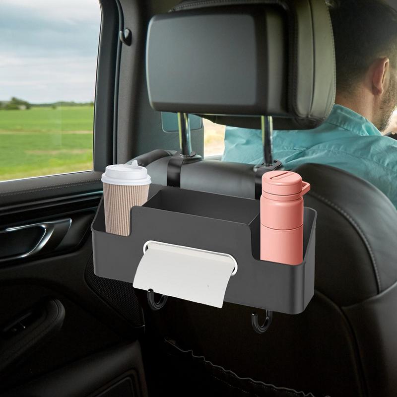 Headrest Cup Holder Multifunctional Modern Backseat Cup Holder For Car Storage Rack Tissue Holder With Hook Automotive Headrest