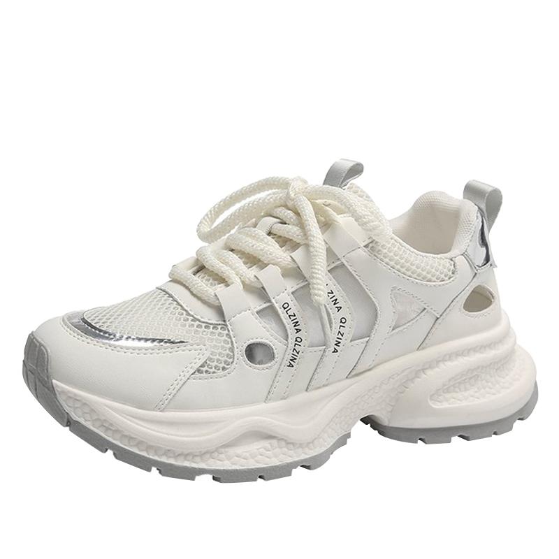 New Dad's Shoes Women's Breathable Mesh Shoes Chunky Sneakers Hollow Out Women's Vulcanize Shoes Casual Sneakers