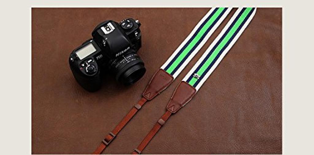 Camera Strap A10 Type CAM8116 Cam-in Basic/Universal B0901, White/Deep Blue/Green, Cotton,