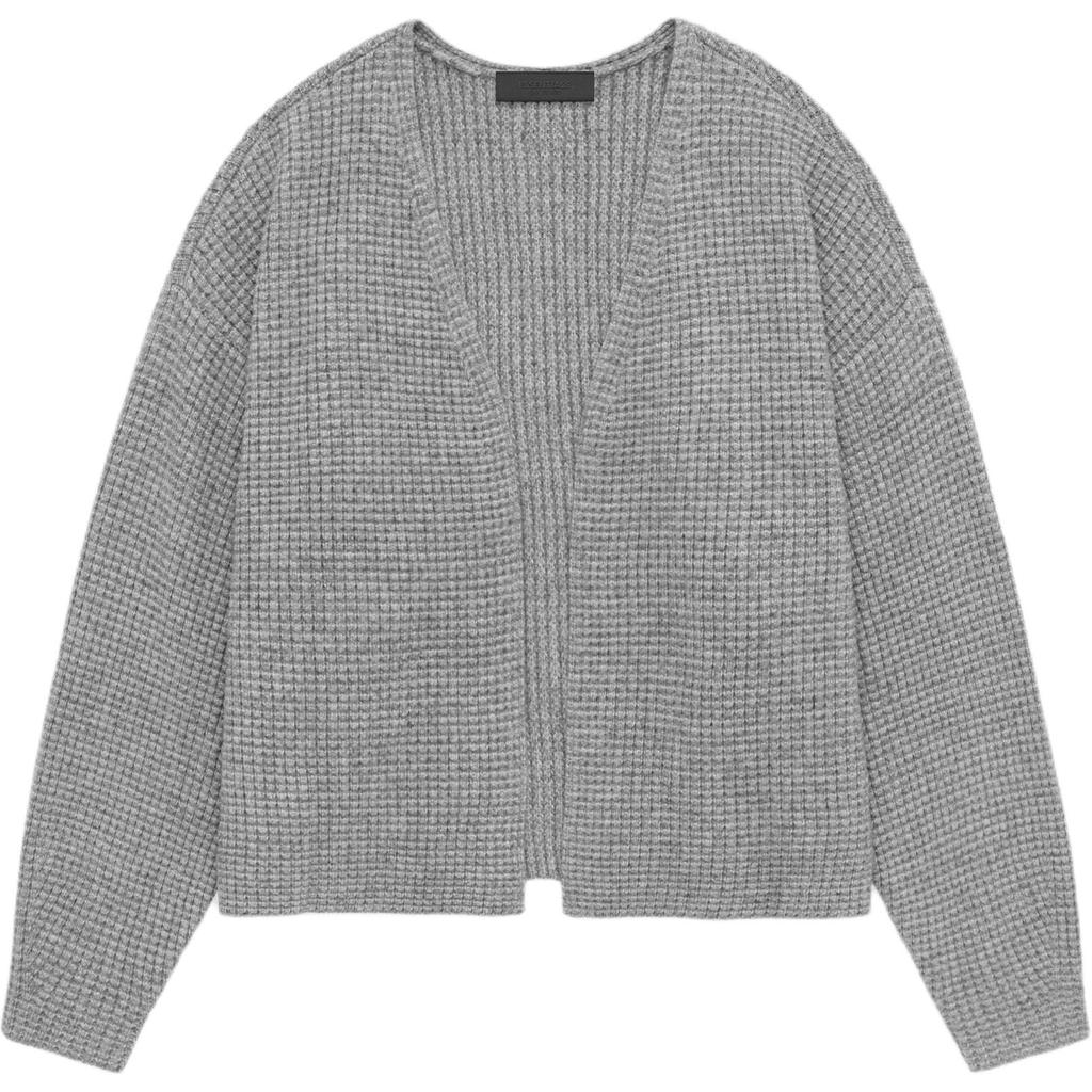 Fear of God Essentials Heavy Waffle Cardigan Dark Heather Men Tops Grey 192BT246201F