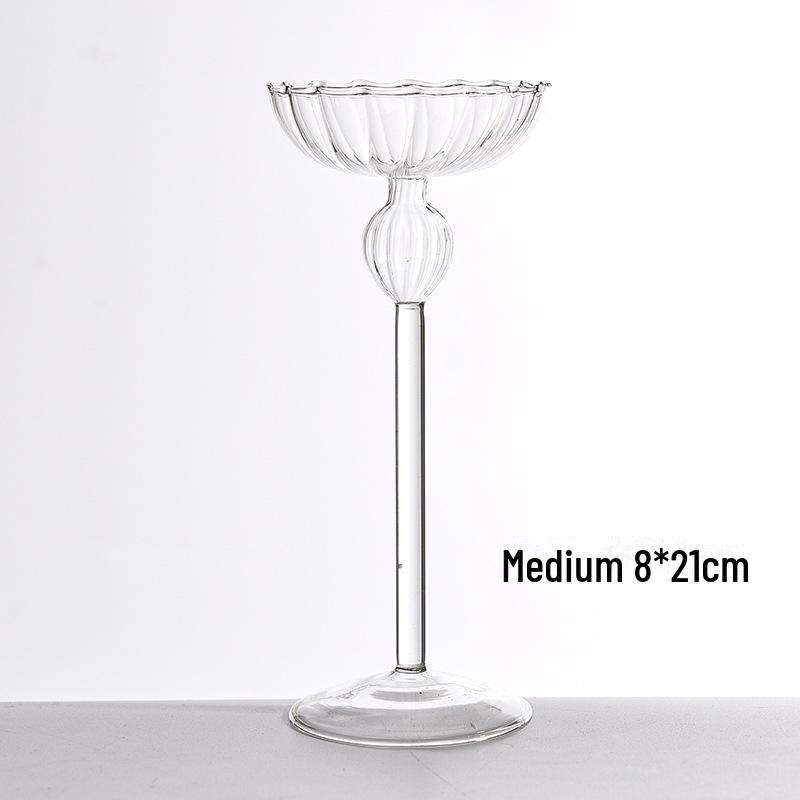 Europäisch gestreifte hochbeinige Kerzenständer: Romantische Hochzeits- & Heimdekoration