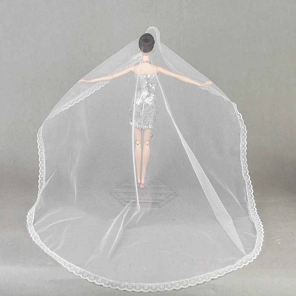 Headdress Doll Lace Veil Bridal Doll Wedding Veil Fashion Doll Veil For Girl
