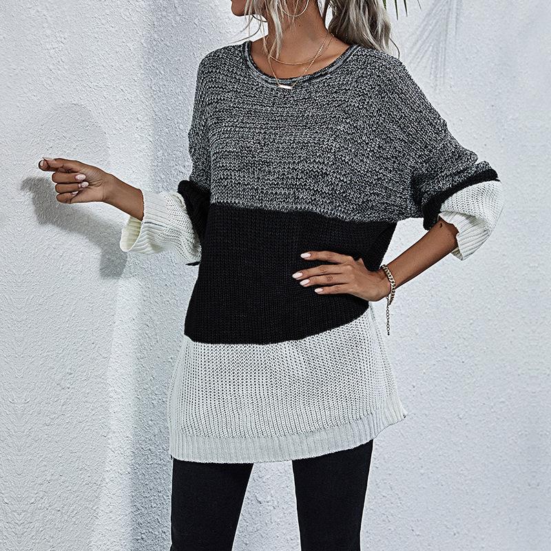 Women's Sweater, Striped, Color-Block for Fall and Winter