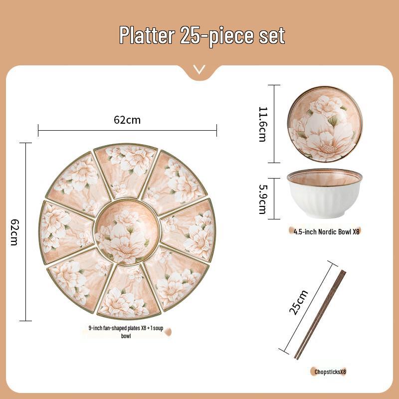 Nordic Camellia Ceramic Dinnerware Set