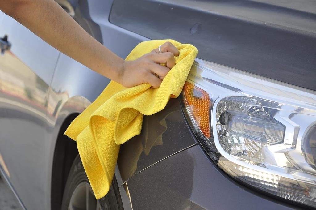 of Costco Microfiber for Car and Home Use [Set 10] Towels, Yellow, Washing, Absorbent, Wiping, Cleaning,