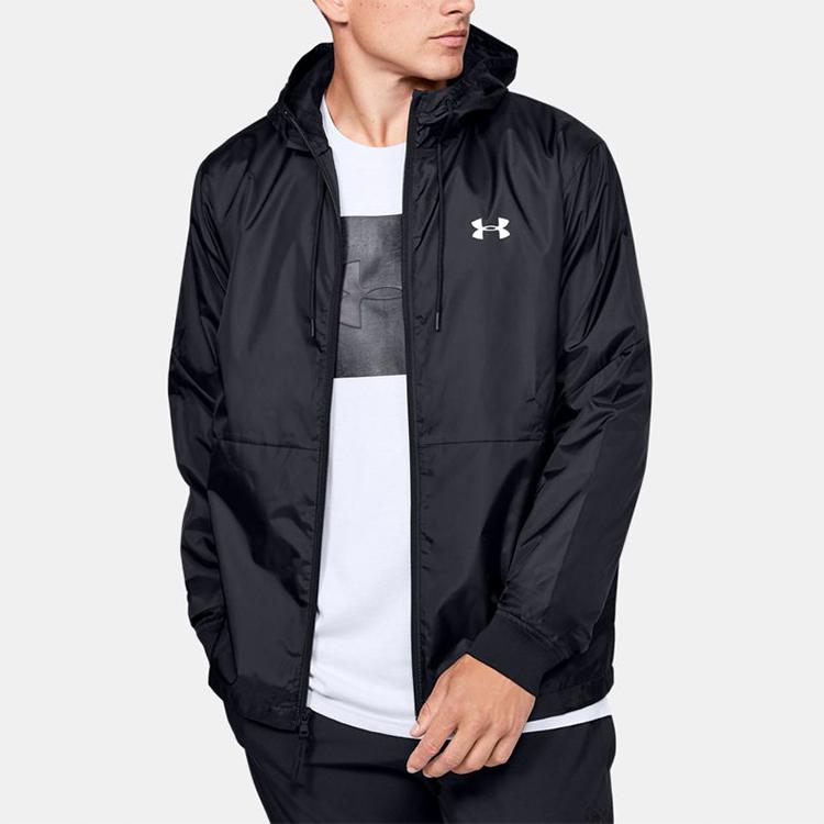 Under Armour Legacy Windbreaker Loose Training Jacket with Hood Men Outerwear Black 1345405-001