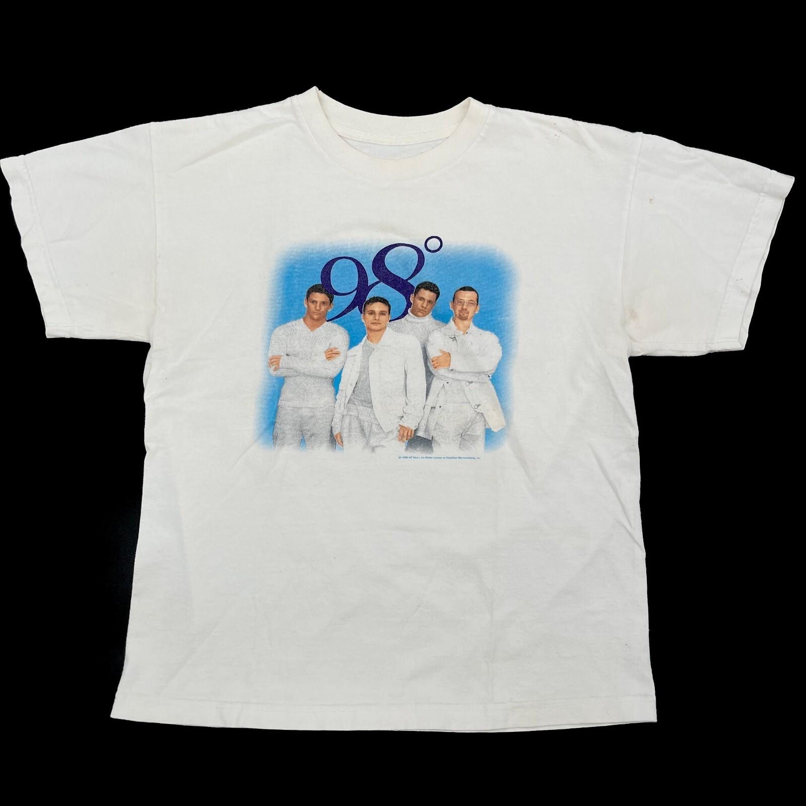Vtg 98 Degrees Music Band Cotton All Size Unisex White Classic T Shirt TU067 XL