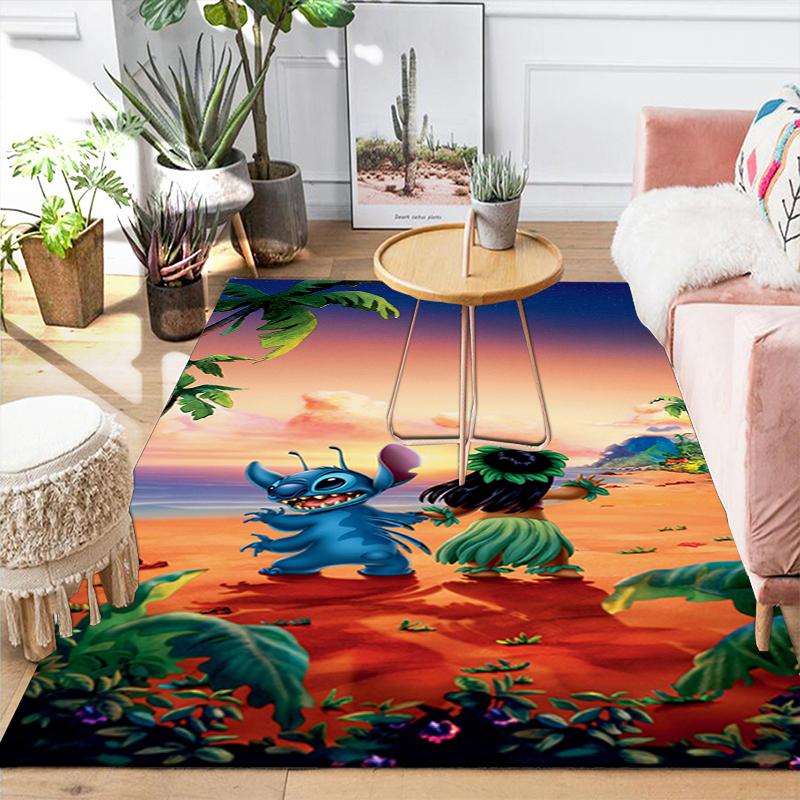 1Pc Lilo Stitch Adventure Rug Office Carpet Indoor Outdoor Doormat Nonslip Soft Comfortable Living Christmas Halloween Xmas Gift D924245