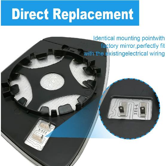 Passenger Right Side View Heated Mirror Glass Replacement For 2011 2012 2013 2014 2015 2016 2017 2018 Volkswagen VW Passat Jetta Beetle Side Mirror