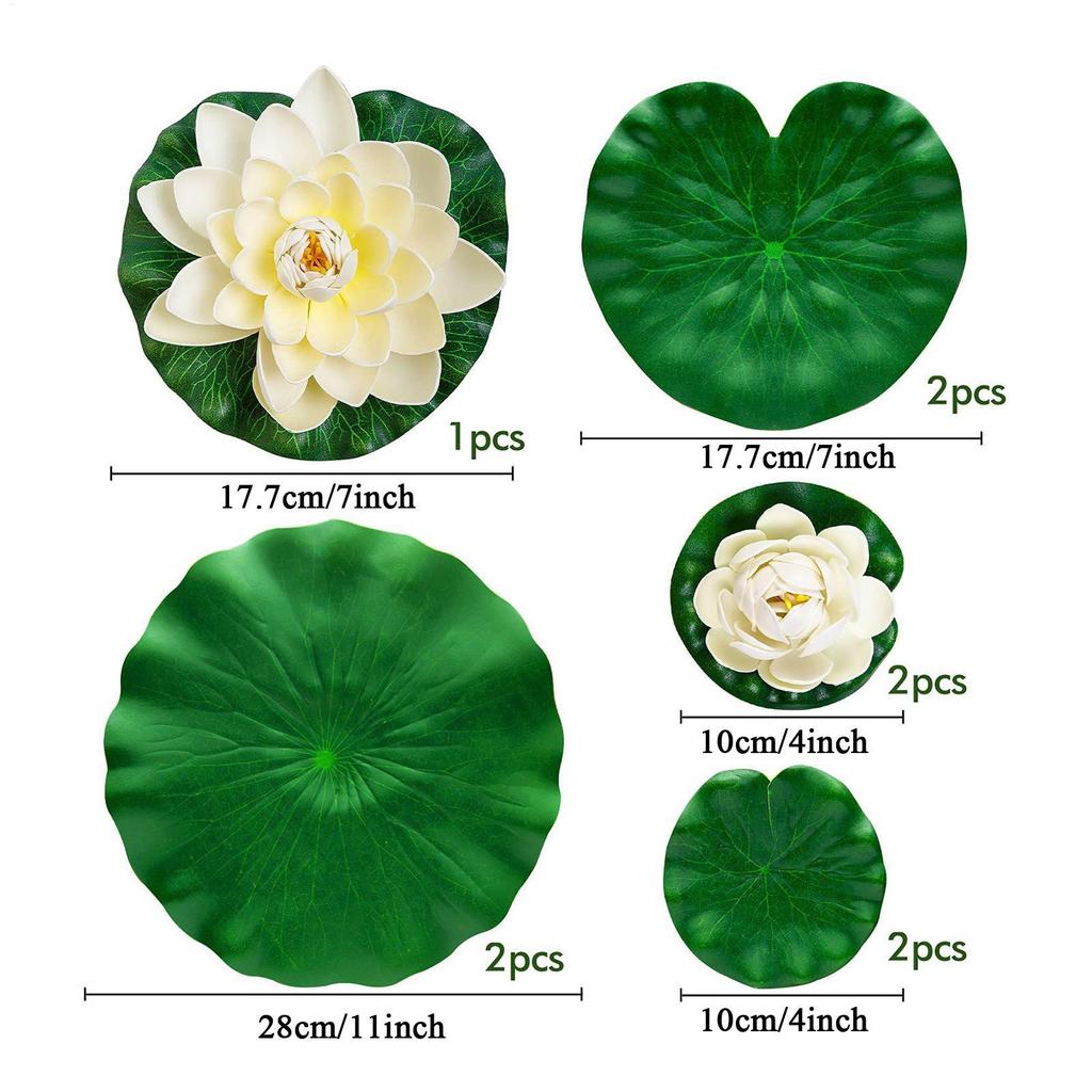 Floating Flowers Artificial Realistic Fake Water Lily Pool Decorations For Rain Backyard Lake Centerpieces Valley Meditation