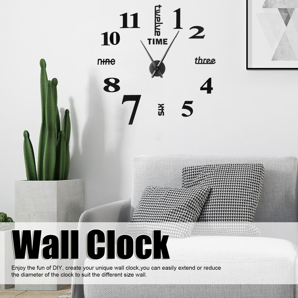 Frameless   Wall Clock Modern Mirror Wall Sticker for Home Living Room Bedroom Decor