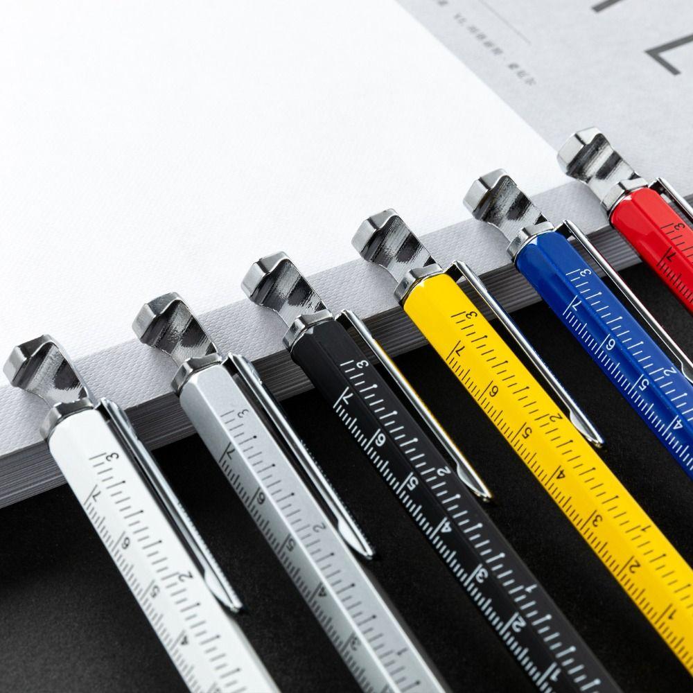 Portable Metal Multi Tool Pen 7-in-1 With Bottle Opener Screwdriver Ruler Ballpoint Pen Capacitive Pen Outdoor Tool Pen