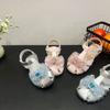 Girls' Princess Shoes New Summer Sparkling Rhinestone Princess Shoes Non-slip Sweet Wind Soft Sole Beach Classmates