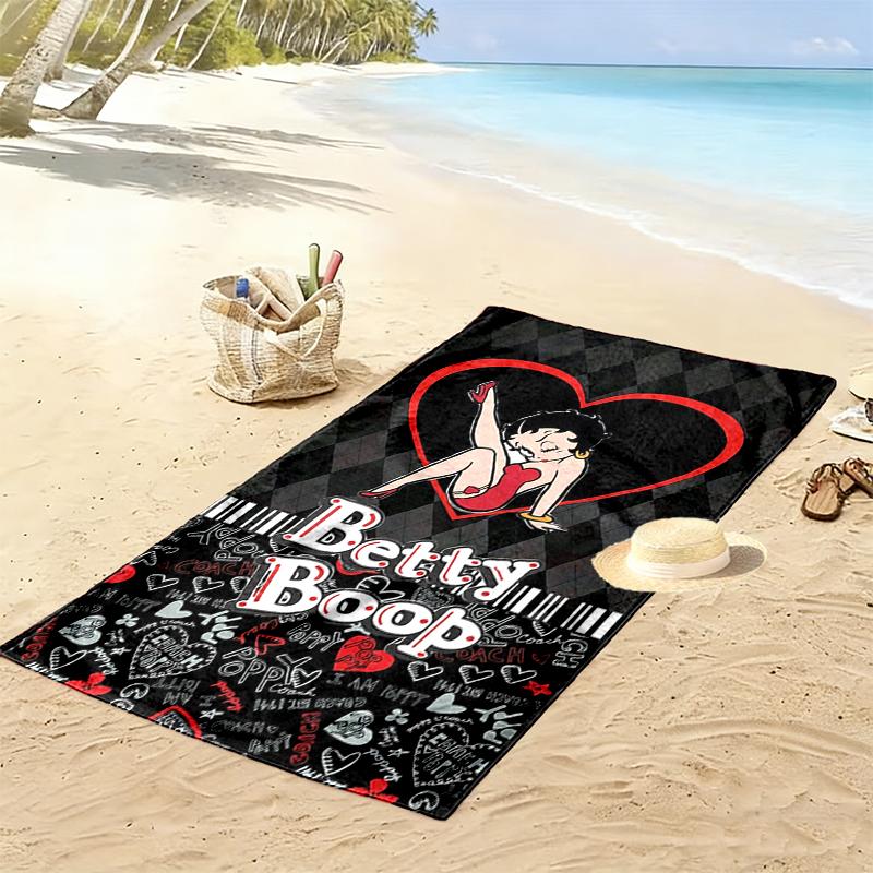 1pc Betty Boop Beach Towel, Multi-functional Beach Towel for Outdoor Activities Beach Swimming and Travel