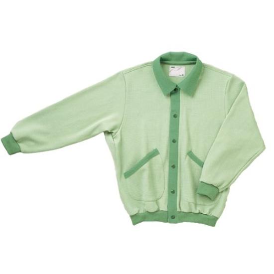 

Квадратный вязаный домашний костюм передний размер L (с воротником, открывающийся) Зеленый, зелёный