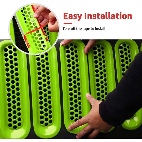 Mesh Grill Ert Grille Erts Cover Fit For 2007-2018 Jeep Wrangler JK JKU(Green)