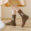 Plush Medium Tube Socks Little Bear Pattern Japanese Socks Fashionable Cotton Socks  Women's