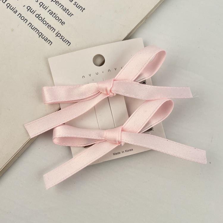 Ballet Style Girlish Heart Bow Hair Clip - Sweet Ribbon Double Ponytail Accessory