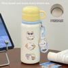 New Stainless Steel Cute Large-capacity Ins Wind Girl Straw Three Drinking Cups Niche Cartoon Thermos Cup