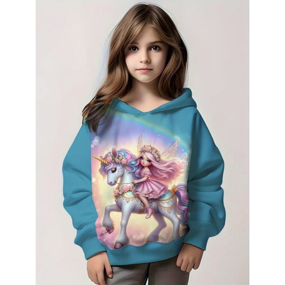 Kids Clothes Girl Hoodies Long Sleeve Cartoon 3D Print Children Spring Fall Clothes Casual Cute Outdoor Child Girl Clothes Tops