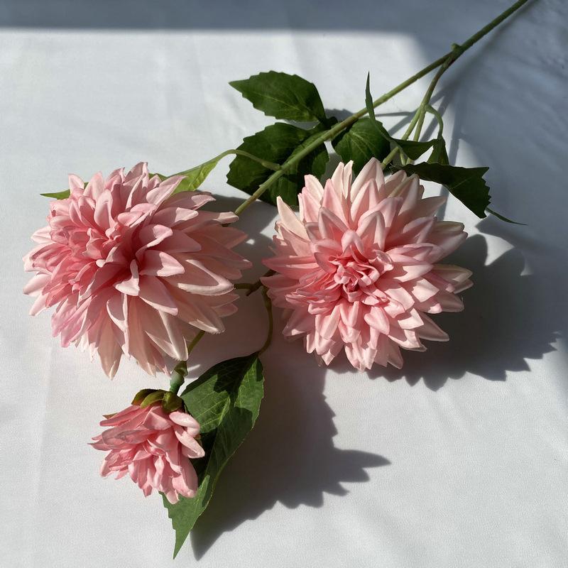 Lifelike Artificial Flower With 3 Heads Long Branch Silk Flower For Home Wedding Birthday Party Bedroom Decoration