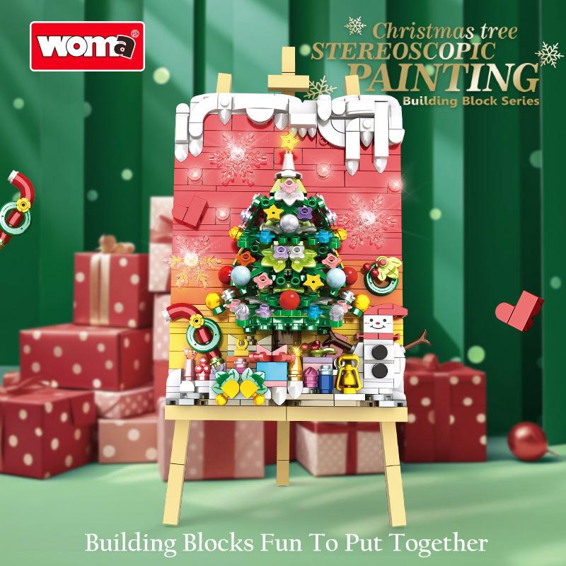Christmas Tree Three-Dimensional Painting Decorative Painting Children'S Puzzle Assembly Building Block Toy Drawing Board Christmas Gift