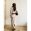 Versatile Casual Fashion Set: Autumn/Winter Slimming Knit Outfit for Date or Commute