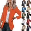 Blazer da Donna con Bavero Manica Lunga Vestibilità Larga Monocolore Monopetto Giacca Tailleur Autunnale per Ufficio