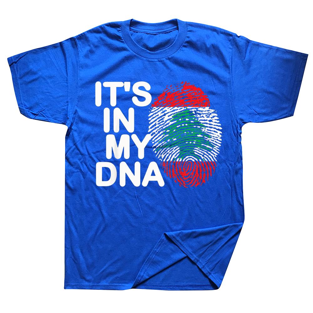 Funny It's In My DNA Lebanon Flag Lebanese T Shirts Graphic Cotton Streetwear Short Sleeve Birthday Gifts Summer Style T-shirt
