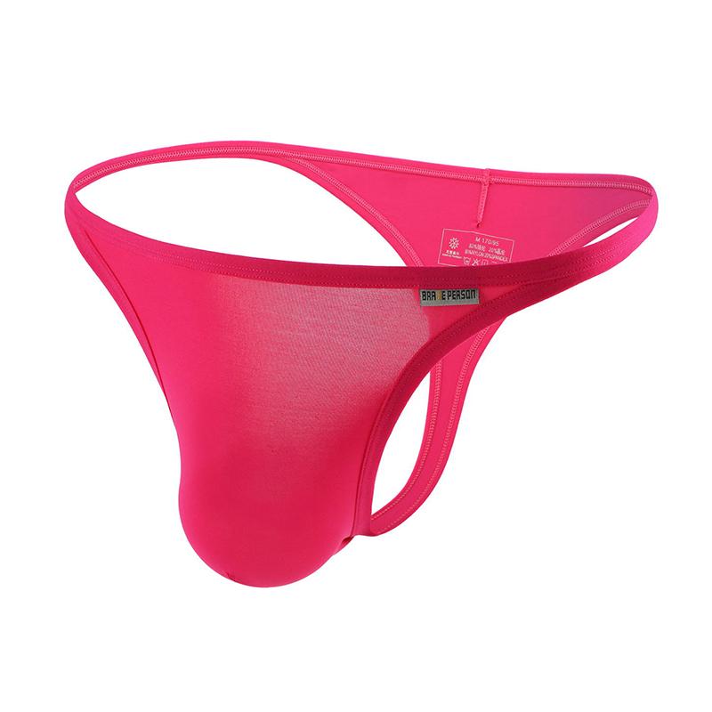 Sexy Low-rise Men's Thongs Solid Color Ultra Soft T-Back Briefs Naked Feel Comfortable Breathable Underwear